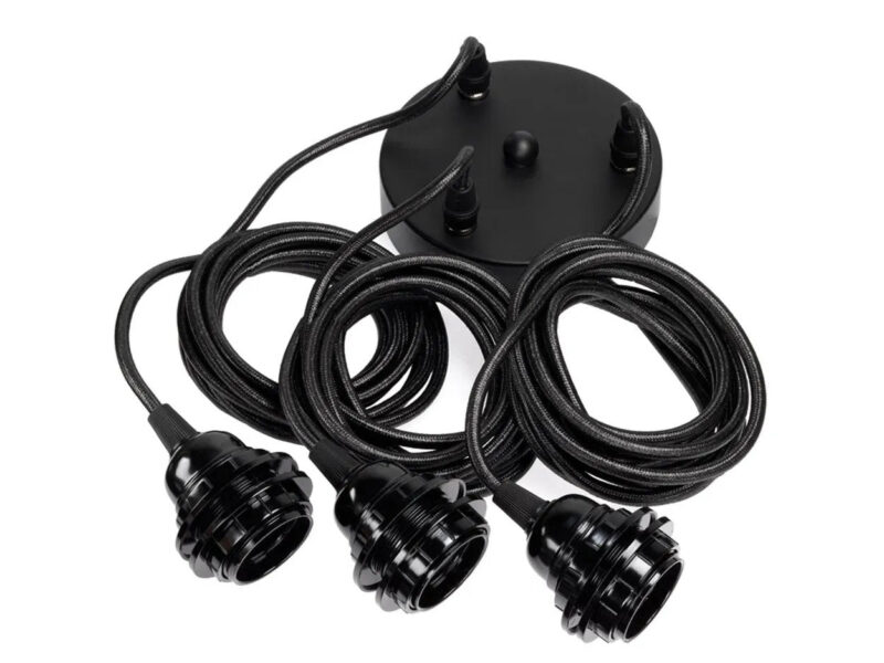 Fitting Lamps Ceiling, Black, 3 Fittings