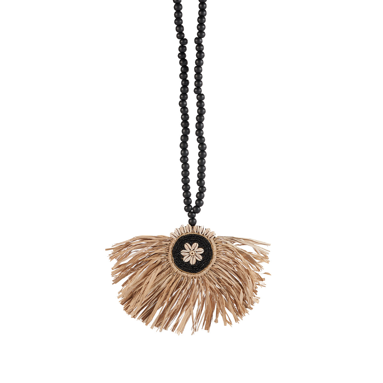 The Raffia Mahkota Tassel, Natural Black