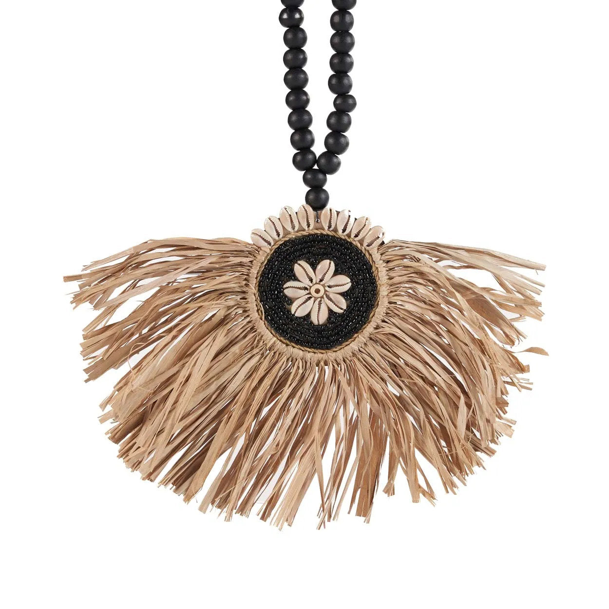 The Raffia Mahkota Tassel, Natural Black — 3