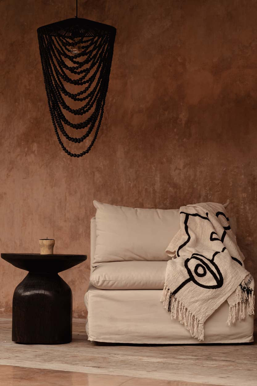 The Evil Eye Bed Throw, Natural Black — 2