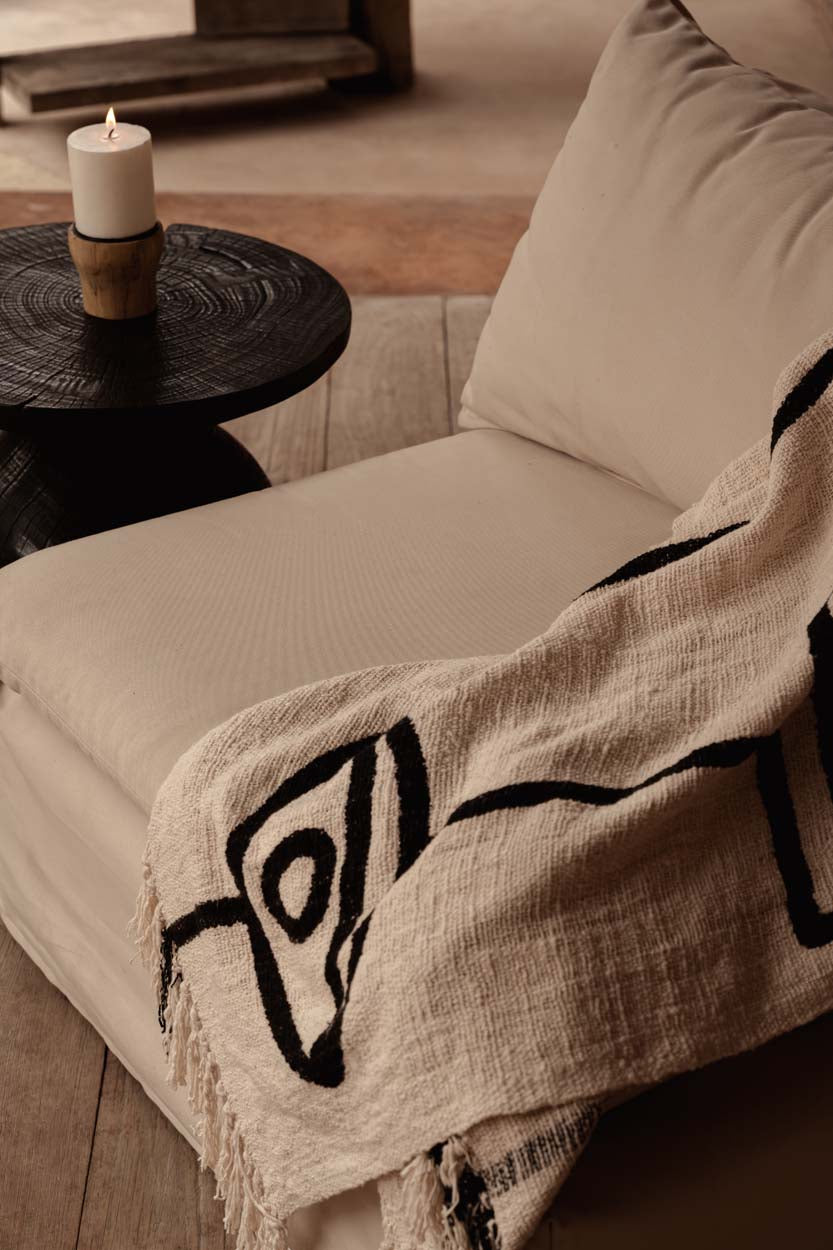 The Evil Eye Bed Throw, Natural Black — 3