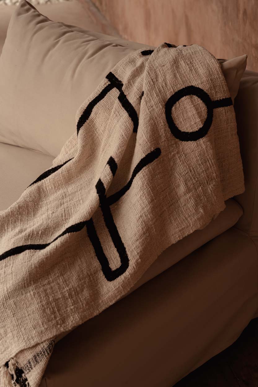 The Evil Eye Bed Throw, Natural Black — 4