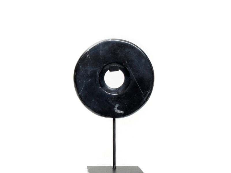 The Marble Disc on Stand, Black, S