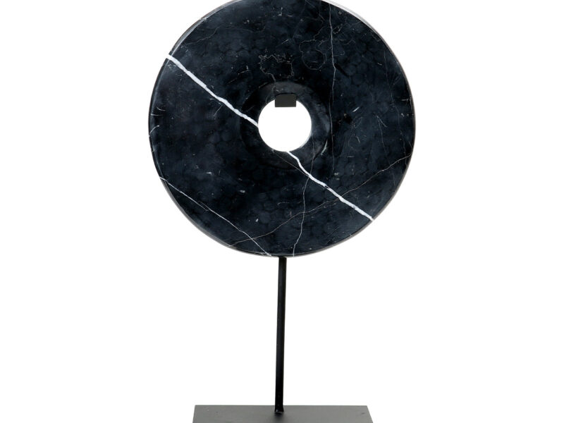 The Marble Disc on Stand, Black, L